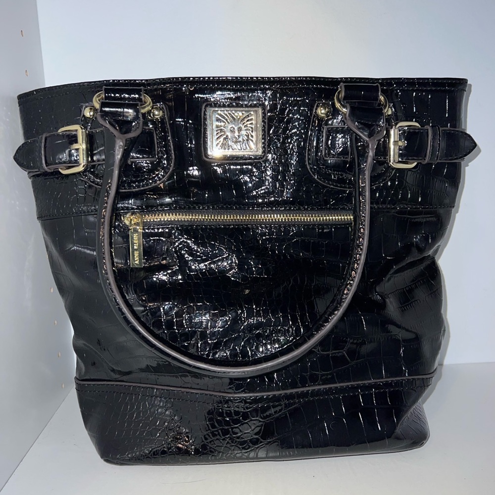Anne Klein Black Embossed Shoulder Bag